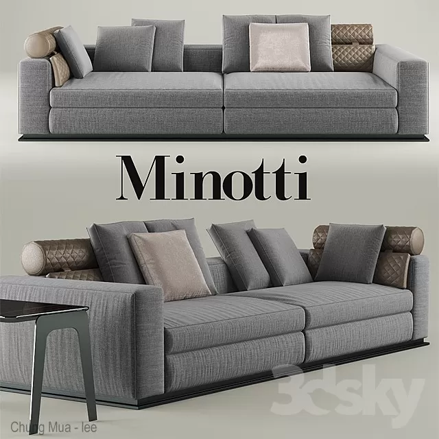 3DSKYFREE – LIVINGROOM - SOFA - LONG 3DS MAX MODELS