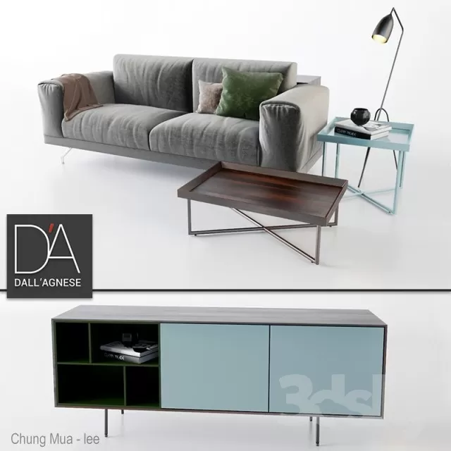 3DSKYFREE – LIVINGROOM - SOFA - LONG 3DS MAX MODELS