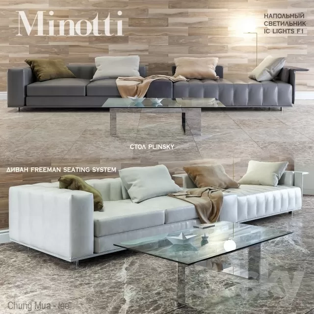 3DSKYFREE – LIVINGROOM - SOFA - LONG 3DS MAX MODELS