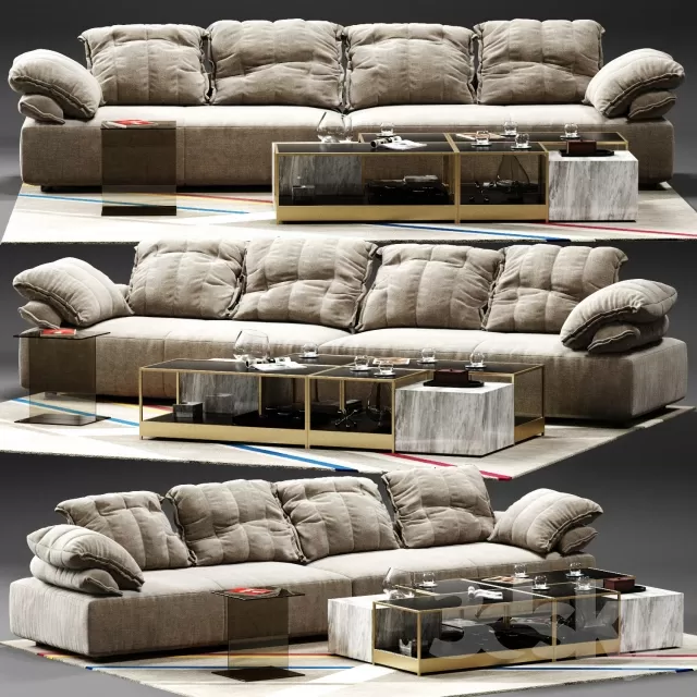 3DSKYFREE – LIVINGROOM - SOFA - LONG 3DS MAX MODELS