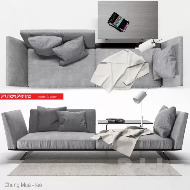 3DSKYFREE – LIVINGROOM - SOFA - LONG 3DS MAX MODELS