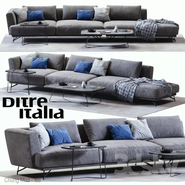 3DSKYFREE – LIVINGROOM - SOFA - LONG 3DS MAX MODELS