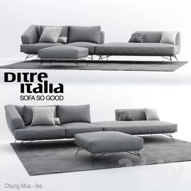 3DSKYFREE – LIVINGROOM - SOFA - LONG 3DS MAX MODELS