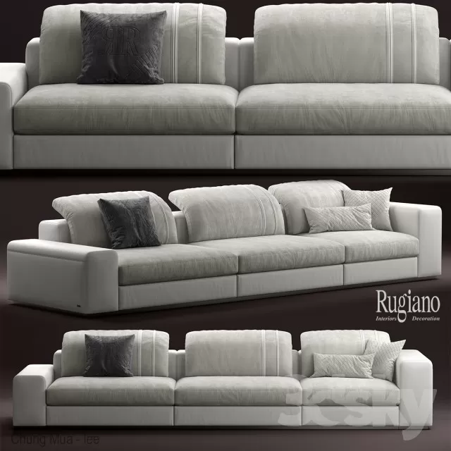 3DSKYFREE – LIVINGROOM - SOFA - LONG 3DS MAX MODELS