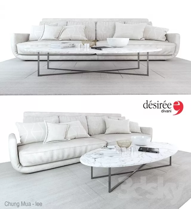 3DSKYFREE – LIVINGROOM - SOFA - LONG 3DS MAX MODELS