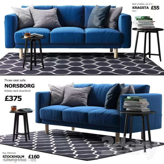 3DSKYFREE – LIVINGROOM - SOFA - LONG 3DS MAX MODELS