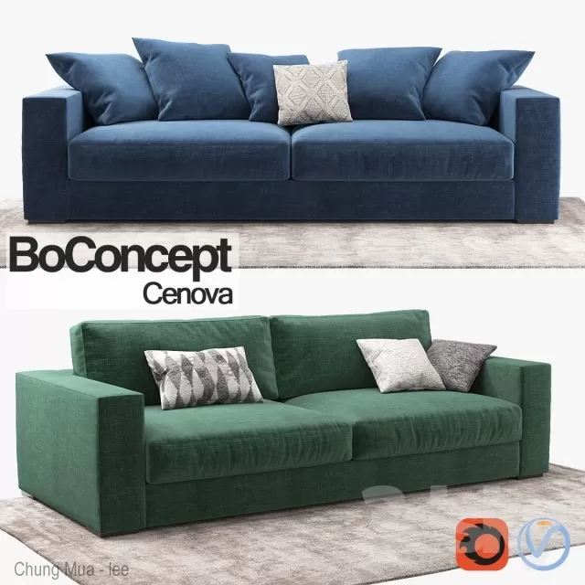 3DSKYFREE – LIVINGROOM - SOFA - LONG 3DS MAX MODELS