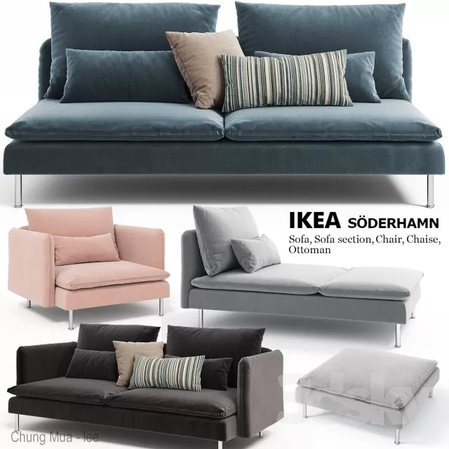 3DSKYFREE – LIVINGROOM - SOFA - LONG 3DS MAX MODELS