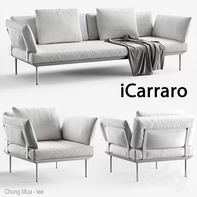 3DSKYFREE – LIVINGROOM - SOFA - LONG 3DS MAX MODELS