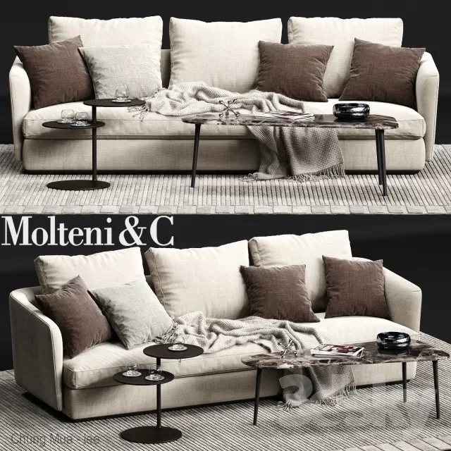 3DSKYFREE – LIVINGROOM - SOFA - LONG 3DS MAX MODELS