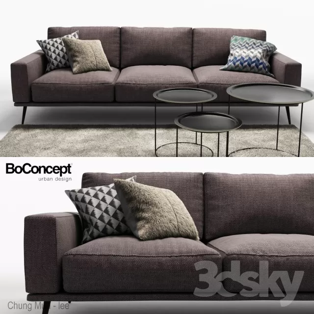 3DSKYFREE – LIVINGROOM - SOFA - LONG 3DS MAX MODELS
