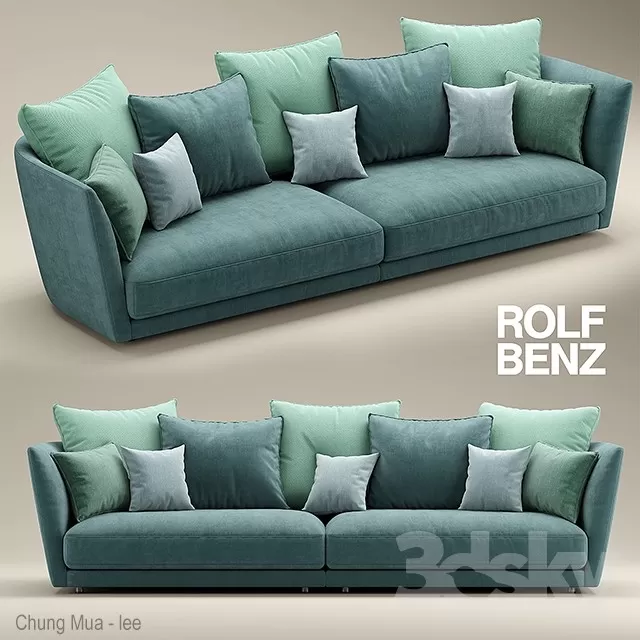 3DSKYFREE – LIVINGROOM - SOFA - LONG 3DS MAX MODELS