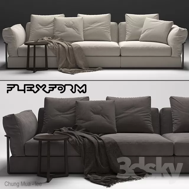 3DSKYFREE – LIVINGROOM - SOFA - LONG 3DS MAX MODELS