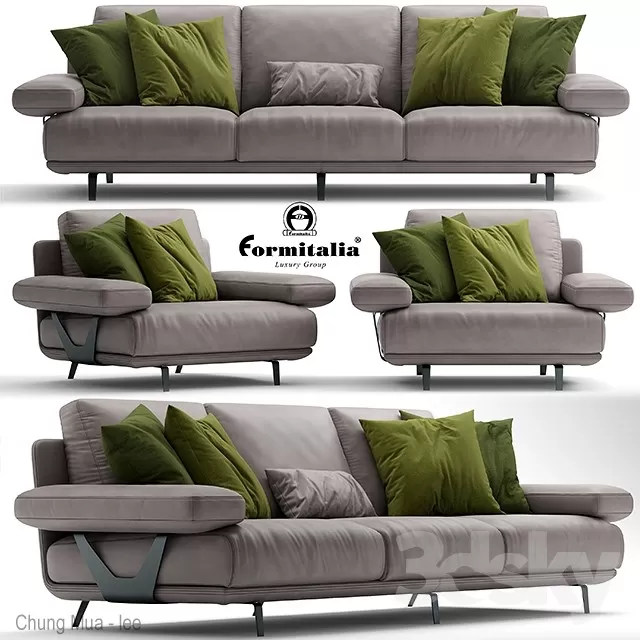 3DSKYFREE – LIVINGROOM - SOFA - LONG 3DS MAX MODELS
