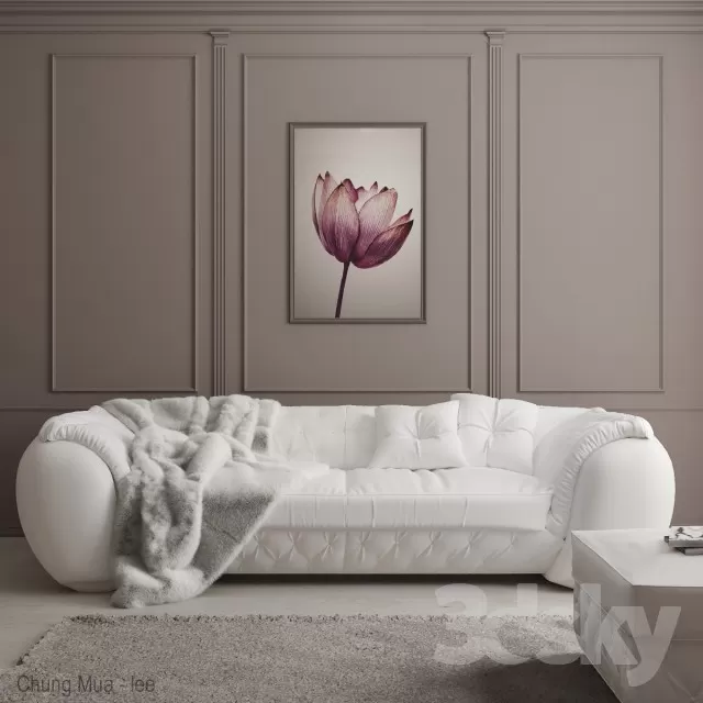 3DSKYFREE – LIVINGROOM - SOFA - LONG 3DS MAX MODELS