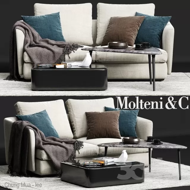 3DSKYFREE – LIVINGROOM - SOFA - LONG 3DS MAX MODELS
