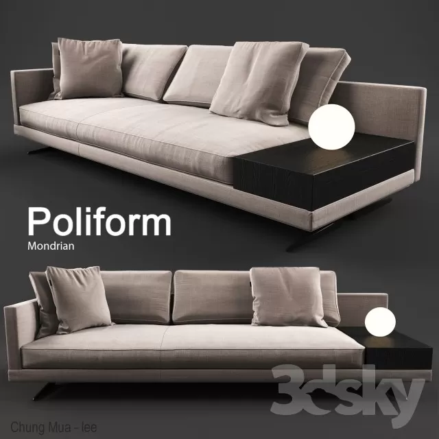 3DSKYFREE – LIVINGROOM - SOFA - LONG 3DS MAX MODELS