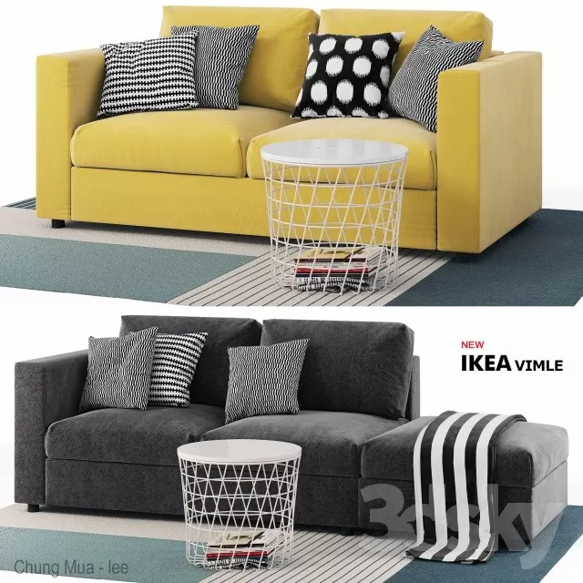 3DSKYFREE – LIVINGROOM - SOFA - LONG 3DS MAX MODELS
