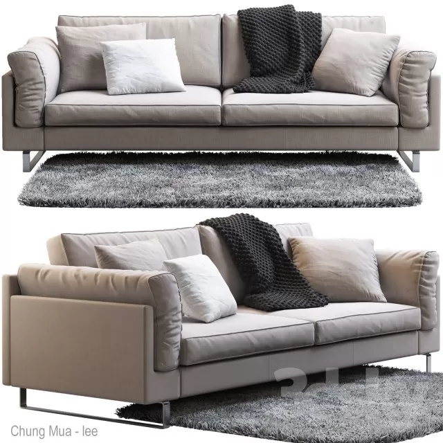 3DSKYFREE – LIVINGROOM - SOFA - LONG 3DS MAX MODELS