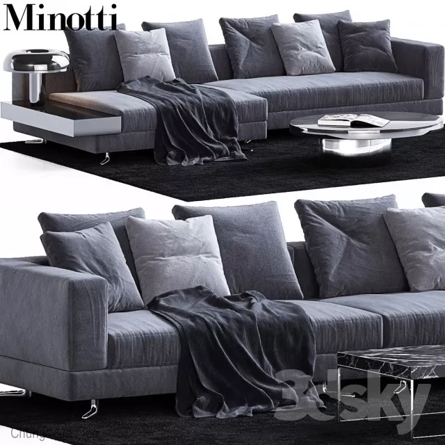 3DSKYFREE – LIVINGROOM - SOFA - LONG 3DS MAX MODELS