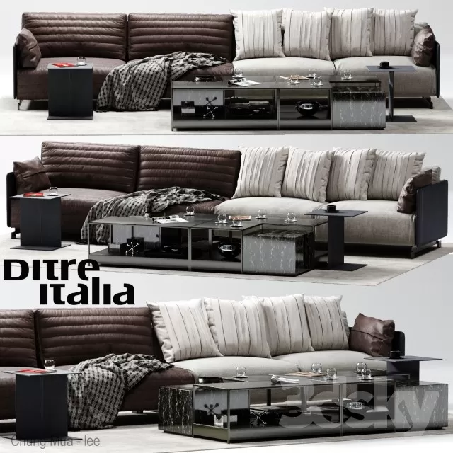 3DSKYFREE – LIVINGROOM - SOFA - LONG 3DS MAX MODELS