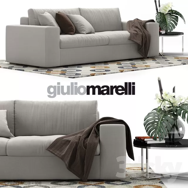 3DSKYFREE – LIVINGROOM - SOFA - LONG 3DS MAX MODELS