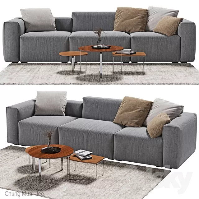 3DSKYFREE – LIVINGROOM - SOFA - LONG 3DS MAX MODELS