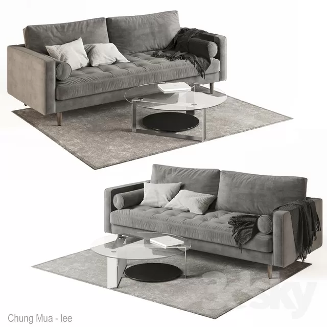3DSKYFREE – LIVINGROOM - SOFA - LONG 3DS MAX MODELS
