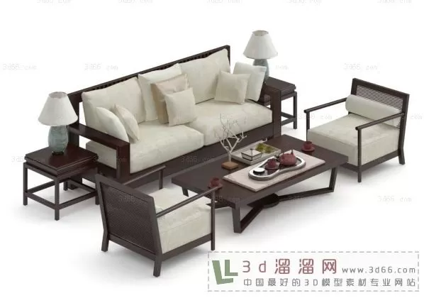 3DSKYFREE – LIVINGROOM - SOFA - LONG 3DS MAX MODELS