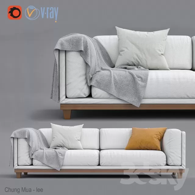 3DSKYFREE – LIVINGROOM - SOFA - LONG 3DS MAX MODELS