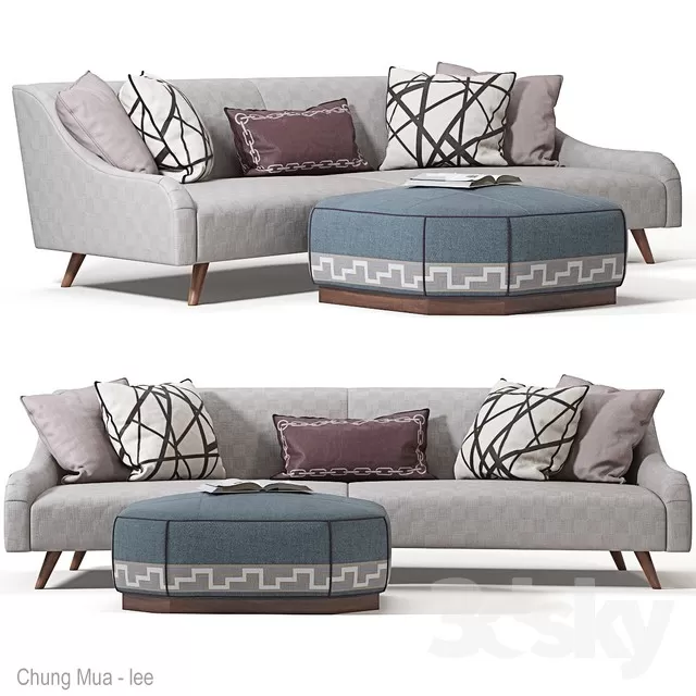 3DSKYFREE – LIVINGROOM - SOFA - LONG 3DS MAX MODELS