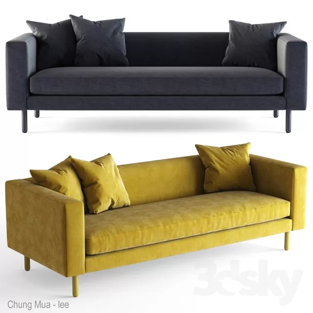 3DSKYFREE – LIVINGROOM - SOFA - LONG 3DS MAX MODELS