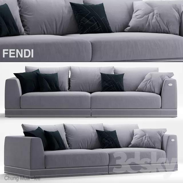 3DSKYFREE – LIVINGROOM - SOFA - LONG 3DS MAX MODELS