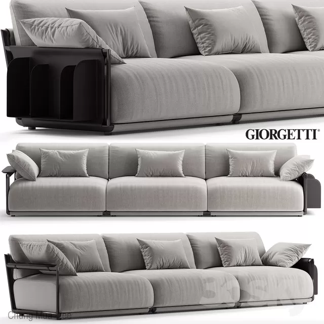 LIVINGROOM - SOFA - LONG 3D MODELS