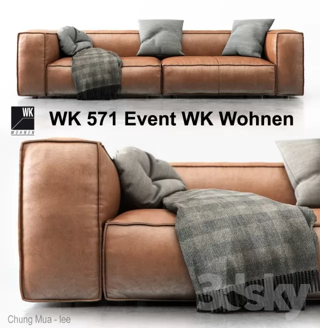 3DSKYFREE – LIVINGROOM - SOFA - LONG 3DS MAX MODELS