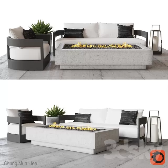 3DSKYFREE – LIVINGROOM - SOFA - LONG 3DS MAX MODELS