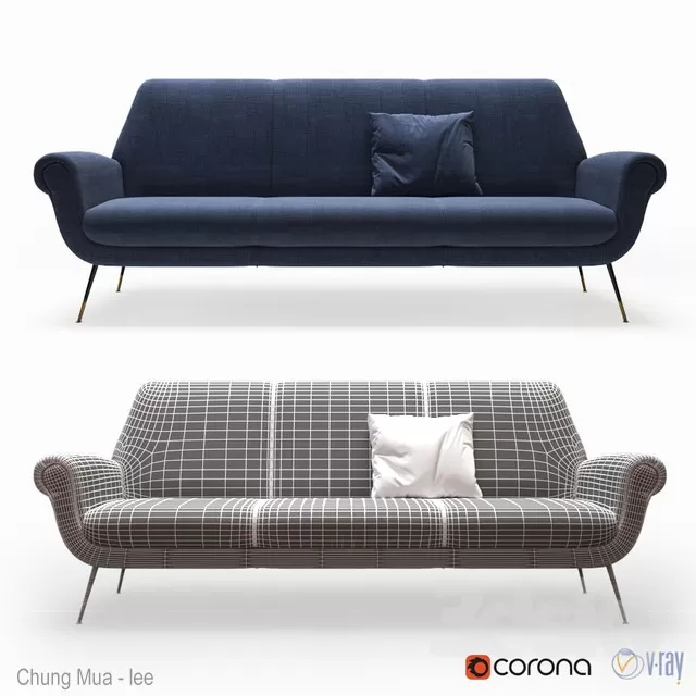 3DSKYFREE – LIVINGROOM - SOFA - LONG 3DS MAX MODELS