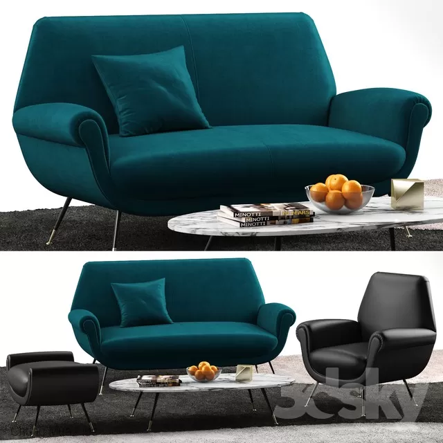 3DSKYFREE – LIVINGROOM - SOFA - LONG 3DS MAX MODELS