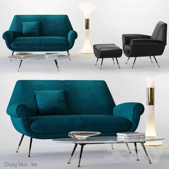 3DSKYFREE – LIVINGROOM - SOFA - LONG 3DS MAX MODELS