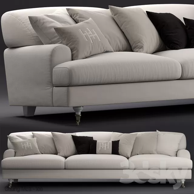 3DSKYFREE – LIVINGROOM - SOFA - LONG 3DS MAX MODELS