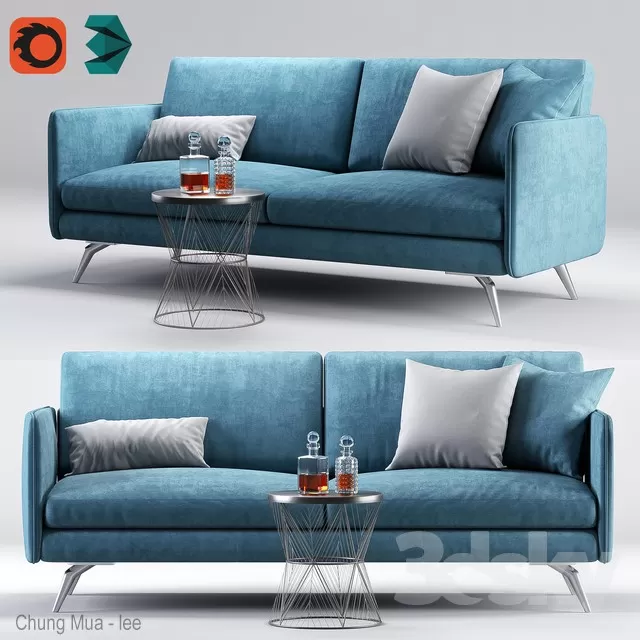 3DSKYFREE – LIVINGROOM - SOFA - LONG 3DS MAX MODELS