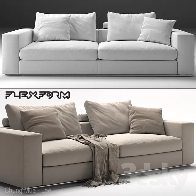 3DSKYFREE – LIVINGROOM - SOFA - LONG 3DS MAX MODELS