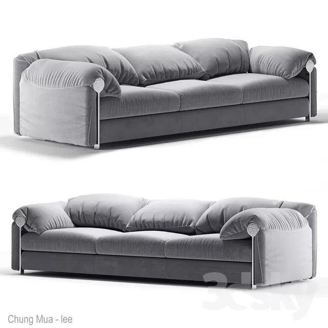 3DSKYFREE – LIVINGROOM - SOFA - LONG 3DS MAX MODELS