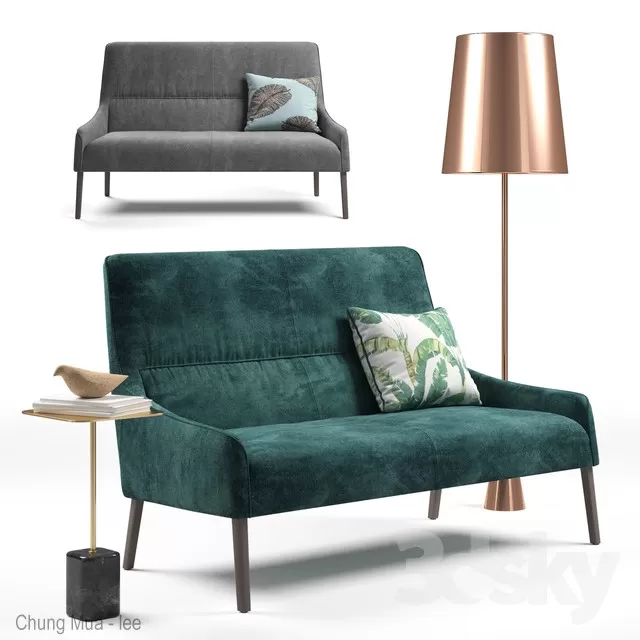 3DSKYFREE – LIVINGROOM - SOFA - LONG 3DS MAX MODELS