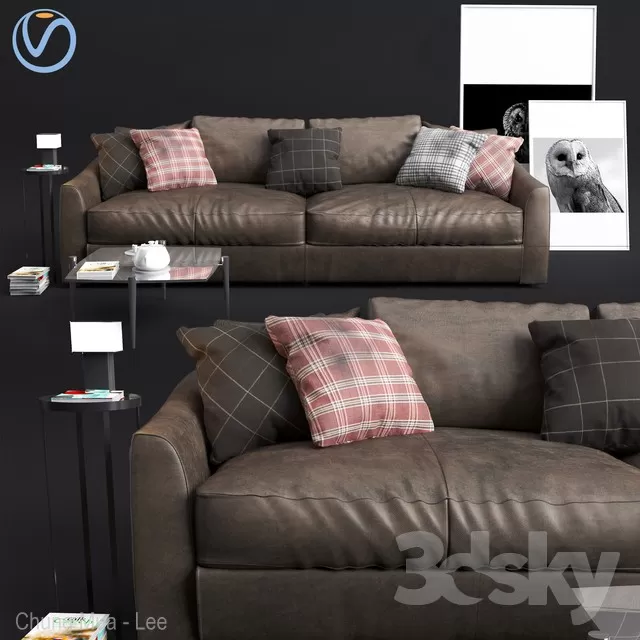 3DSKYFREE – LIVINGROOM - SOFA - LONG 3DS MAX MODELS