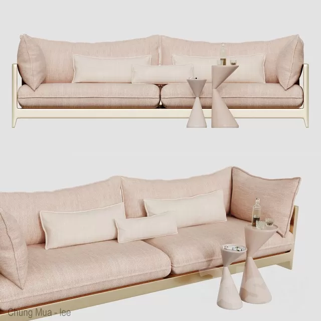 3DSKYFREE – LIVINGROOM - SOFA - LONG 3DS MAX MODELS