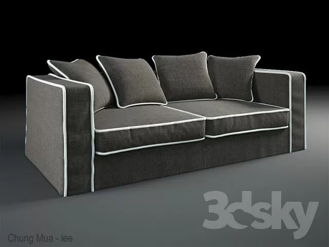 3DSKYFREE – LIVINGROOM - SOFA - LONG 3DS MAX MODELS