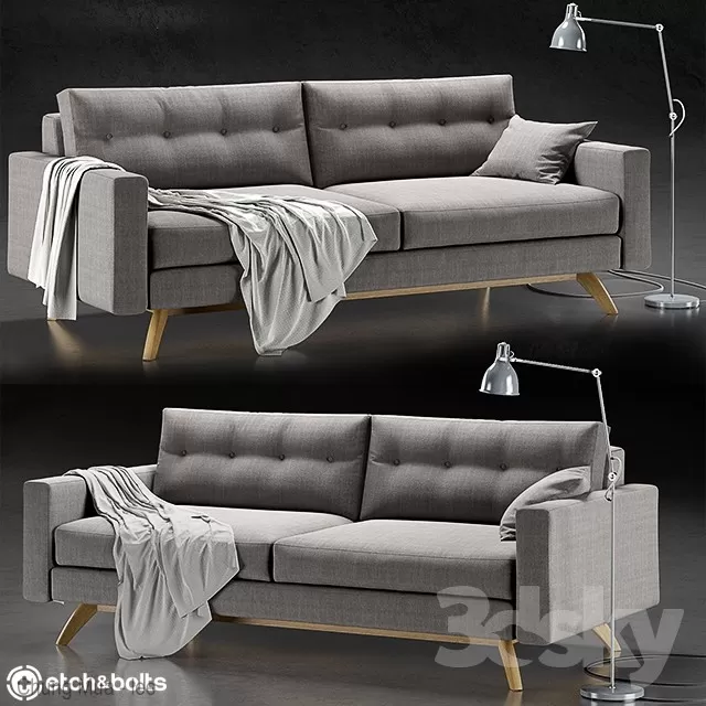 3DSKYFREE – LIVINGROOM - SOFA - LONG 3DS MAX MODELS