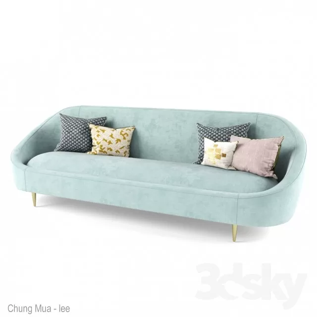 3DSKYFREE – LIVINGROOM - SOFA - LONG 3DS MAX MODELS