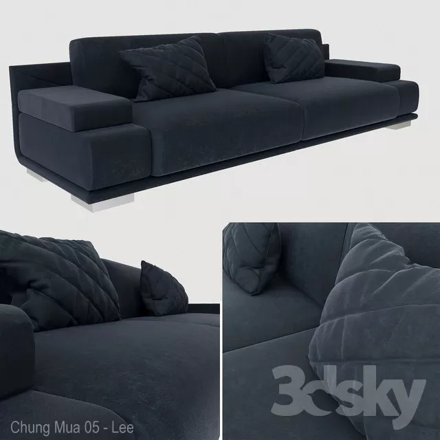 3DSKYFREE – LIVINGROOM - SOFA - LONG 3DS MAX MODELS